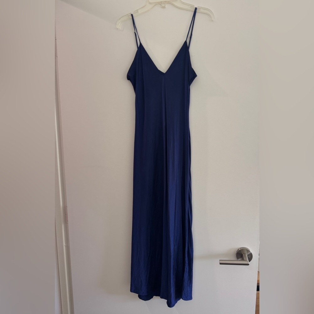 Cami NYC Navy Blue Silk Slip Dress